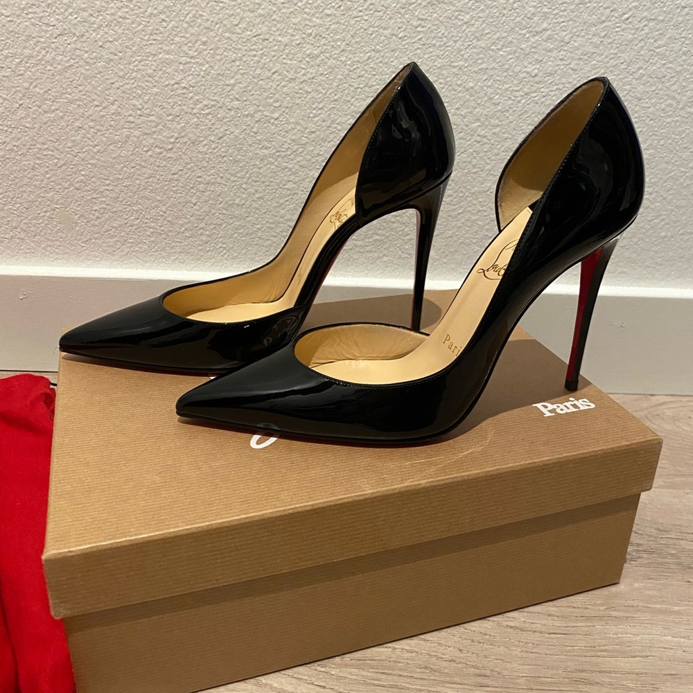 Christian Louboutin Iriza Black Patent Size 38 100 mm